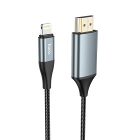 Cabo Adaptador Conversor Lightning para HDMI, Full HD 1080p, Hoco UA15 - Cinzento Cabo Adaptador Conversor Lightning para HDMI, Full HD 1080p, Hoco UA15 - Cinzento