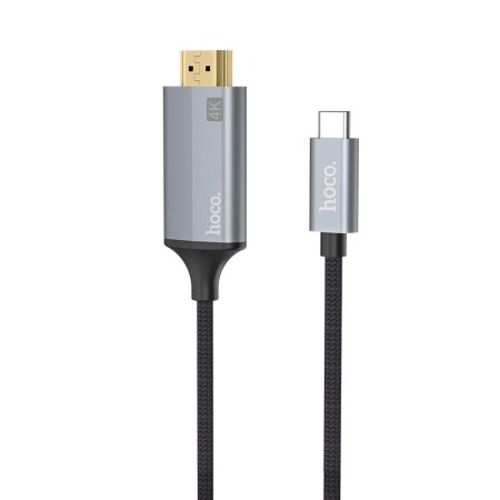 Cabo Adaptador Conversor USB-C para HDMI, Ultra HD 4K, Hoco UA13 - Cinzento