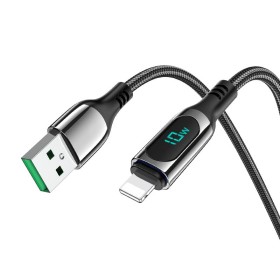 Cabo de Dados e Carregamento USB para Lightning, Hoco S51 Extreme - Preto Cabo de Dados e Carregamento USB para Lightning, Hoco S51 Extreme - Preto