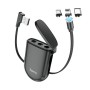 Estojo com Cabo de Carregamento USB, com Ponta Magnética Tipo-C, Micro USB e Lightning, Hoco S50 3-in-1 - Preto