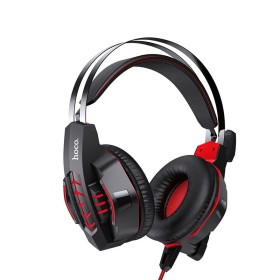 Headset Gaming com Microfone, Hoco W102 - Vermelho Headset Gaming com Microfone, Hoco W102 - Vermelho