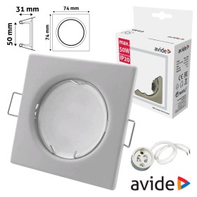 Aro Quadrado Fixo Branco P/ Mr16-Gu10 Avide