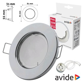 Aro Redondo Fixo Cromado P/ Mr16-Gu10 Avide