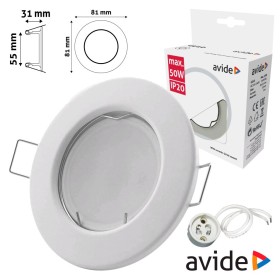 Aro Redondo Fixo Branco P/ Mr16-Gu10 Avide