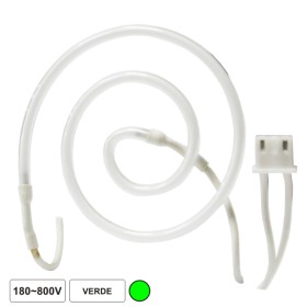 Lâmpada Tubular 180-800V Néon Espiral Verde