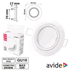 Aro Redondo Ajustável Branco P/ Mr16-Gu10 Avide