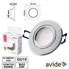 Aro Redondo Fixo Alumínio P/ Mr16-Gu10 Avide