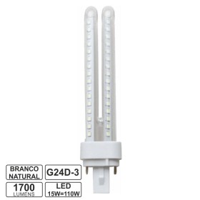 Lâmpada G24 15W110W 230V Led 4000K 1700Lm