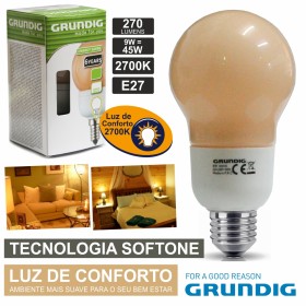 Lâmpada E27 9W45W 230V Eco Tec. Softone 270Lm Grundig