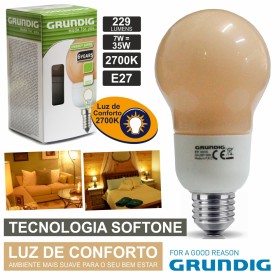 Lâmpada E27 7W35W 230V Eco Tec. Softone 229Lm Grundig