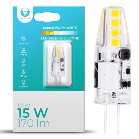 Lâmpada G4 1.7W 12V Silicone 3000K 170Lm