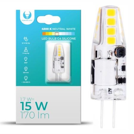 Lâmpada G4 1.7W 12V Silicone 4500K 170Lm