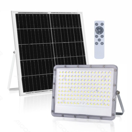 Foco Led C/ Painel Solar 200W 6500K 2000Lm Cinzento