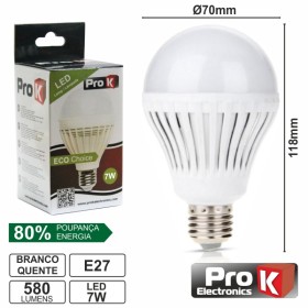 Lâmpada E27 7W40W 230V 24 Leds Globo Branco Quente 580Lm Pr