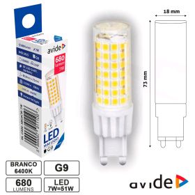 Lâmpada Led G9 7W 230V 6400K 680Lm Avide
