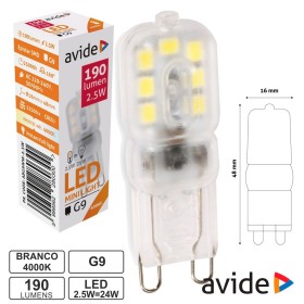 Lâmpada Led G9 2.5W 230V 4000K 190Lm Avide Lâmpada Led G9 2.5W 230V 4000K 190Lm Avide