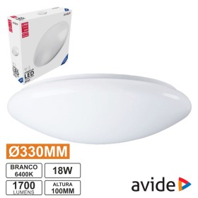 Aplique Led Redondo Teto 18W 330Mm 6400K 1700Lm Avide