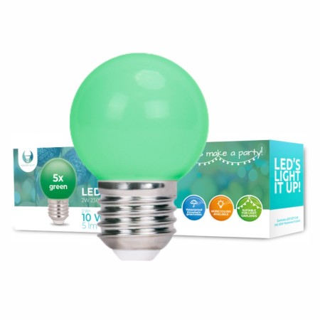 Conjunto 5 Lâmpadas E27 2W10W 230V Led Verde