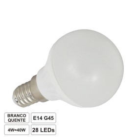 Lâmpada E14 4W 230V 11 Leds Globo Branco Quente