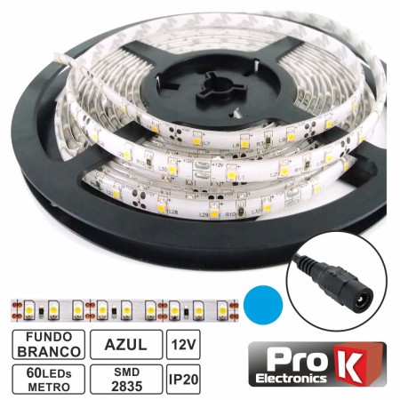 Fita 300 Leds 2835 Azul 12V 5M Prok