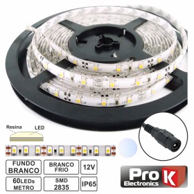 Fita 300 Leds 2835 Impermeável Branco Frio 12V 5M Prok