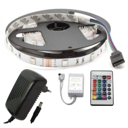 Kit Fita 150 Leds 5050 12V 5M Rgb C/ Control Ip20