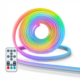 Kit Fita 300 Leds 5050 Rgbw 12V 5M Ip65 Wifi Efeito Néon Kit Fita 300 Leds 5050 Rgbw 12V 5M Ip65 Wifi Efeito Néon