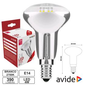 Lâmpada Led E14 R50 Filamento 4W 230V 2700K 390Lm Avide
