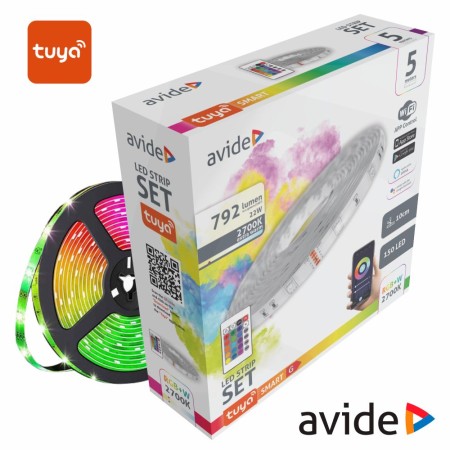 Kit Fita Led Rgbw 12V 5M Ip65 Wifi+ Ir Tuya Avide