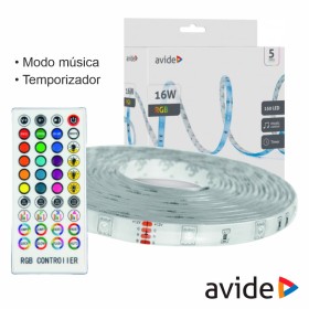 Kit Fita 150 Leds 5050 Rgb 12V 16W/M 5M Ip65 Avide Kit Fita 150 Leds 5050 Rgb 12V 16W/M 5M Ip65 Avide