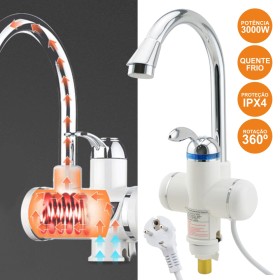 Torneira Elétrica De Bancada 230V 3000W Ipx4 Torneira Elétrica De Bancada 230V 3000W Ipx4