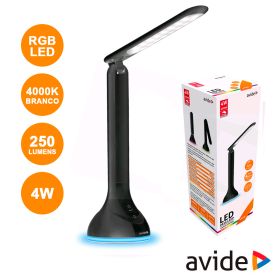 Candeeiro Decorativo Led 4W 4000K C/ Base Rgb 250Lm Avide