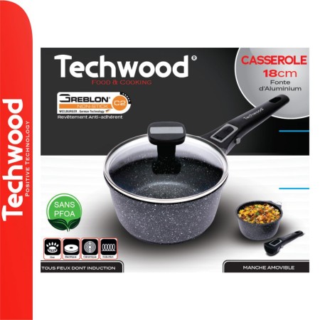 Caçarola Ø18Cm Inox C/ Tampa Vidro Ménage Techwood