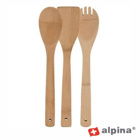 Conjunto De 3 Colheres De Bambu Alpina