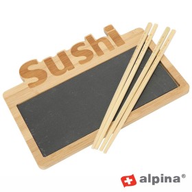 Tábua Bambu C/ Placa Ardósia E Pauzinhos Alpina Tábua Bambu C/ Placa Ardósia E Pauzinhos Alpina