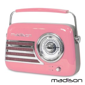Rádio Fm/Aux/Bt/Usb Extra Bass Vintage 30W Rosa Madison