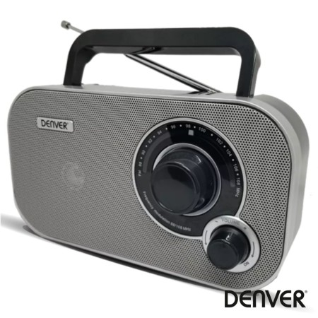 Rádio Fm Portátil Cinza Denver