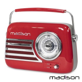 Rádio Fm/Aux/Bt/Usb Extra Bass Vintage 30W Vermelho Madison