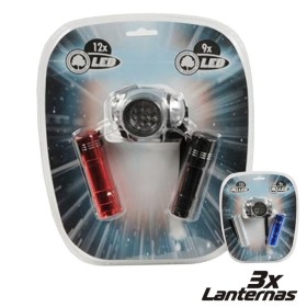 Conjunto 3 Lanternas 2 X 9 Leds + 1 X 12 Leds