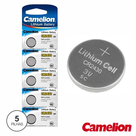 Pilha Lithium Botão Cr2430 3V 5X Blister Camelion