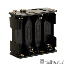Suporte P/ 8 Pilhas Aa C/ Terminais Clip Velleman