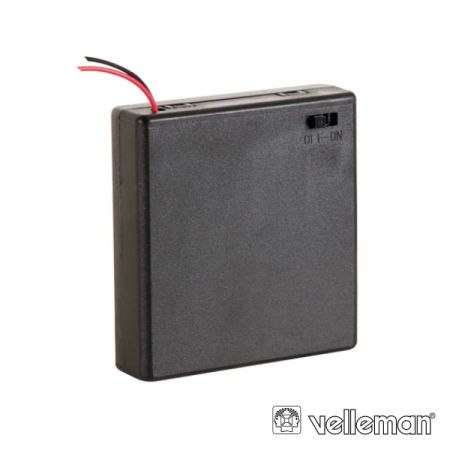 Suporte P/ 4 Pilhas Aa C/ Fios E Interruptor