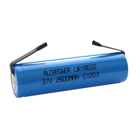 Bateria Lítio 18650 3.7V 2600Ma C/ Patilhas Recarregável