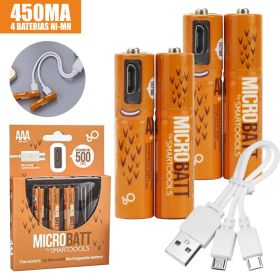Baterias C/ Porta Micro Usb Ni-Mh 450Ma 4X Smartoools