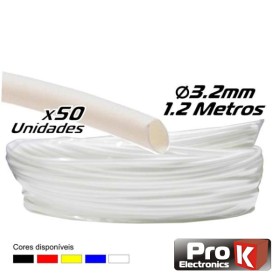 Tubo Manga Termoretráctil 3.2Mm 1.2M 50X Branco Prok
