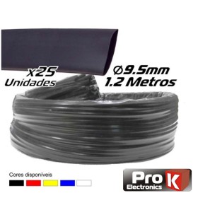 Tubo Manga Termoretráctil 9.5Mm 1.2M 25X Preto Prok