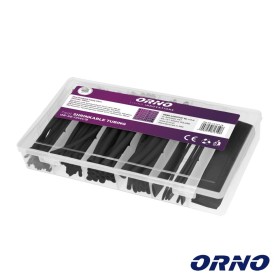 Conjunto De Tubos Manga Termoretráctil Preto 100Pcs Orno