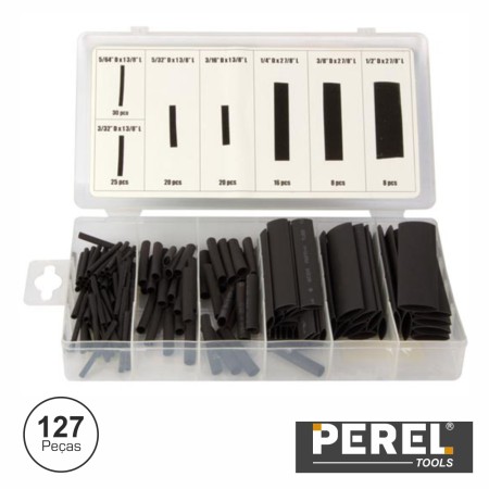 Kit Manga Termo Retráctil Preto 127X Perel