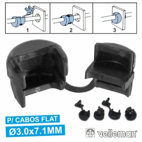 Passa Cabos Flat C/ Ø3X7.1Mm 2.5Mm Velleman