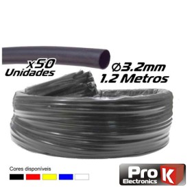 Tubo Manga Termoretráctil 3.2Mm 1.2M 50X Preta Prok